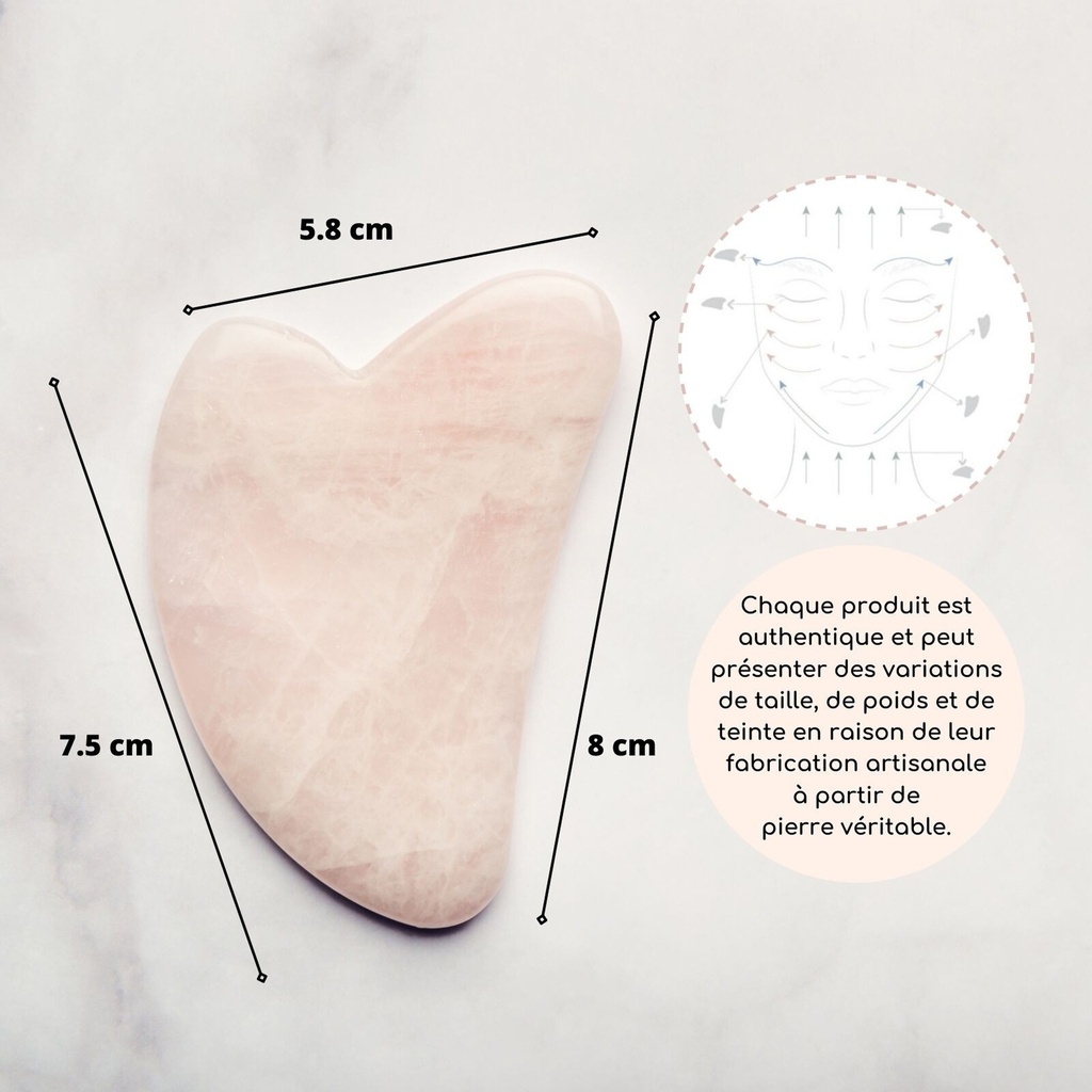 Galet massage du visage - Quartz Rose