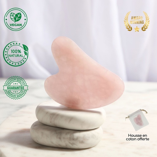 Galet Gua Sha - Quartz Rose
